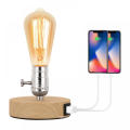 Base de lampe de table industrielle avec double port USB